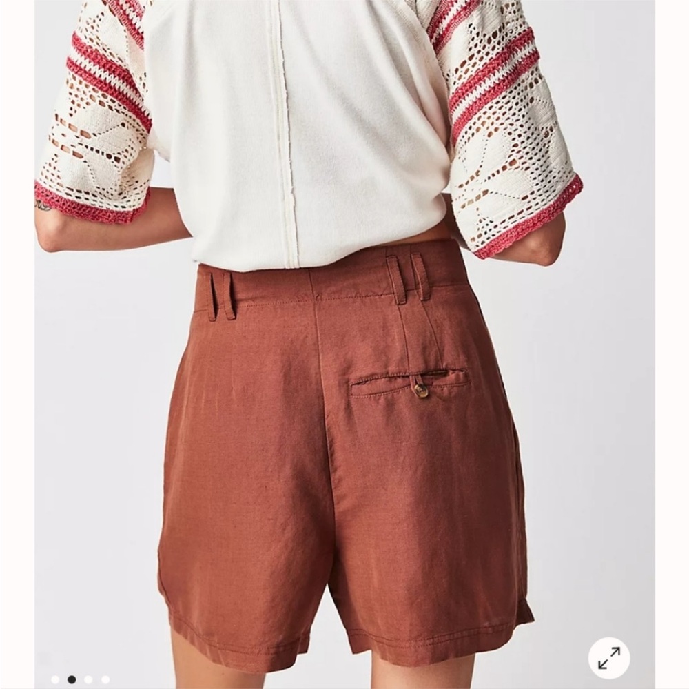 Free People Linen High-Waist Shorts - Picture 3 of 12